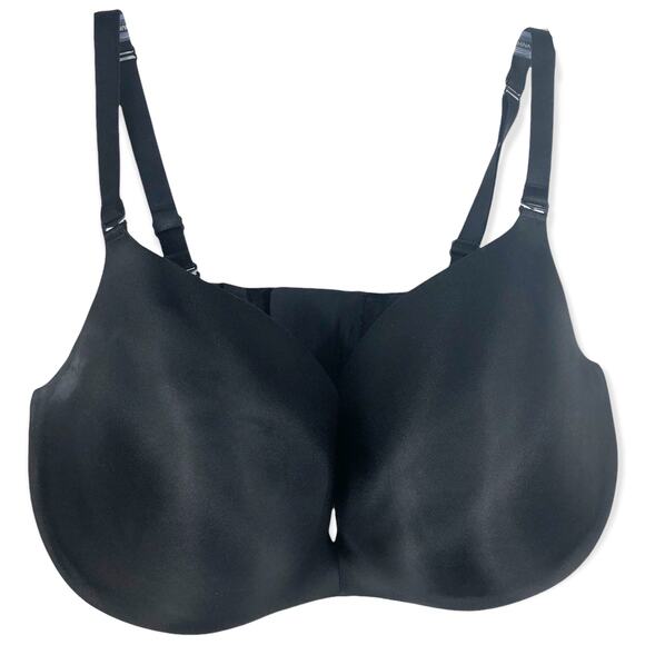 Cacique 40DDD Bra Black Underwire Support Adjustable Straps Plunge Stretch‎ 49 - Picture 1 of 10